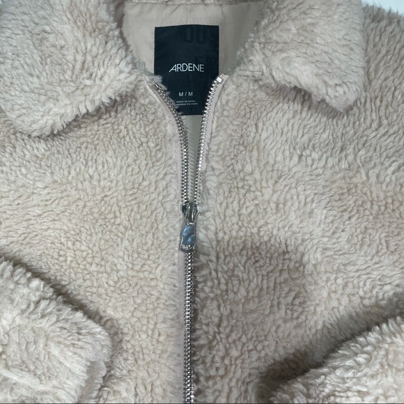 Medium Nude Cream Ardene Teddy Bear Coat Full Zip - Picture 4 of 9
